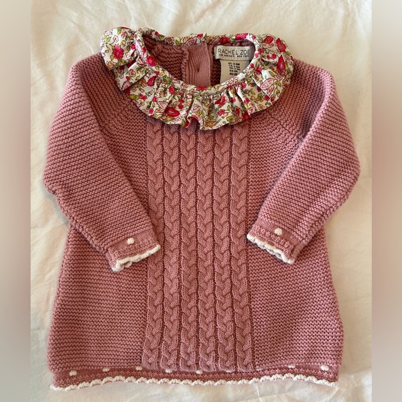 Rachel Zoe Floral Collar Pink Sweater - Picture 1 of 9